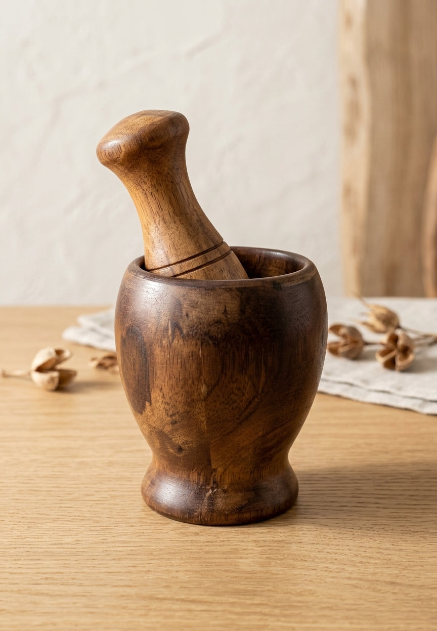 Wooden Mortar & Pestle – Handmade Sheesham Wood | Zaylwood